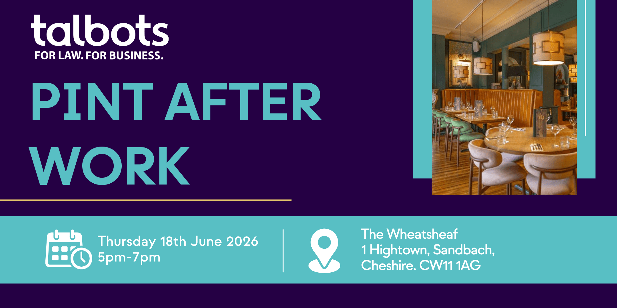 Talbots Law | Pint after work | Sandbach Cheshire